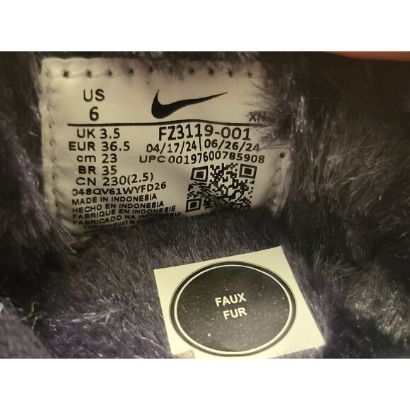 Nike Calm Mule SE Women Faux Fur Comfy Black Slides FZ3119-001 Size 6‎ - Picture 9 of 9